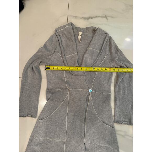 Indigenous Womens Gray 100% Organic Cotton Shell Button Lightweight Cardigan M - Picture 12 of 15